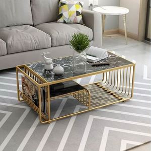 Table basse ronde dorée en marbre, <span class=keywords><strong>de</strong></span> luxe européen, moderne, pour salon et salle d'emballage, meubles <span class=keywords><strong>de</strong></span> <span class=keywords><strong>maison</strong></span>, bout en fer métallique - Product Image 3