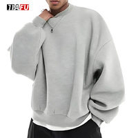 Pull à épaules tombantes Sweat-shirt pour hommes de haute qualité Logo personnalisé Polaire Coton Sweatshirts à col rond surdimensionnés Hommes Jumper