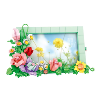 Vente directe d'usine 12 en 1 briques bouquet de fleurs enfants ensemble de construction bricolage mini bloc briques végétales