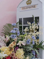 Promotion : Cabine téléphonique rose de style londonien pour décoration de mariage, avec fonction livre d'or vidéo et audio, à vendre