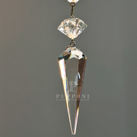 Plafonnier conique de luxe en cristal avec base chromée polie pour entrée de villa, couloir, chambre à coucher, petite salle à manger