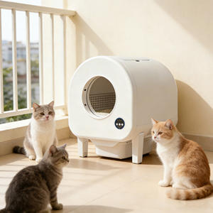 Caja de arena para gatos inteligente de venta directa de fábrica, con limpieza automática, desodorización y gran capacidad para uso doméstico. - Product Image 1