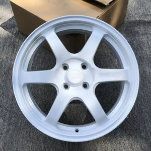 ล้อแม็กซ์สีขาว<span class=keywords><strong>ด้าน</strong></span> สไตล์ <span class=keywords><strong>TE37</strong></span> ขอบ 18x9.5 5 รู 114.3 น้ำหนักเบา สำหรับรถแข่ง JDM รุ่น Civic Type R, GT86, BRZ, 350Z, RX7 ล้ออัลลอยด์แบบกำหนดเอง - Product Image 1