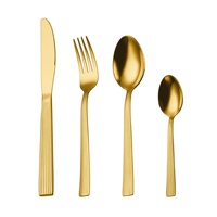 Ensemble de couteaux, fourchettes et cuillères en acier inoxydable haut de gamme, modèle F2023, design minimaliste moderne, vaisselle occidentale de luxe léger pour les mariages