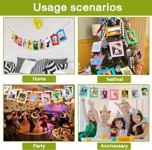 10 pièces multi-couleurs papier bricolage <span class=keywords><strong>cadre</strong></span> <span class=keywords><strong>Photo</strong></span> <span class=keywords><strong>avec</strong></span> Clips <span class=keywords><strong>et</strong></span> cordes déco murale cadres <span class=keywords><strong>photo</strong></span> suspendus - Product Image 3