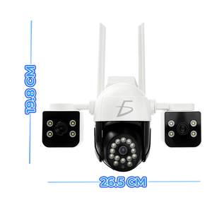 Caméra de sécurité WiFi ELE-GATE 4MP HD 360 degrés, système de surveillance extérieur PTZ avec vision nocturne et antennes doubles - Product Image 4
