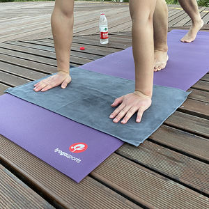 ผ้าเช็ดหน้าสำหรับเล่นกีฬา ราคาโรงงาน คุณภาพดี ขนาด 26.5 x 16 นิ้ว รับสั่งทำ สีเทอร์ควอยซ์/เทล ผ้าเช็ดมือโยคะแบบหนังกลับ <span class=keywords><strong>Manduka</strong></span>  พร้อมสกรีนโลโก้ - Product Image 6