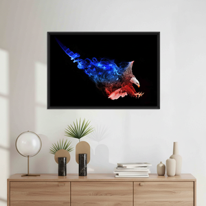 Modern Patriotic Printed Canvas Artwork - Elegant Wall Decor,<b>BLACK</b> <b>FRAMED</b> CANVAS - Product Image 3