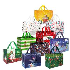 Cartoon Reusable Non-Woven Medium Size <b>Christmas</b> Shopping <b>Bags</b> Handles Tote <b>Bags</b> for Presents <b>Gifts</b> Wrapping - Product Image 2