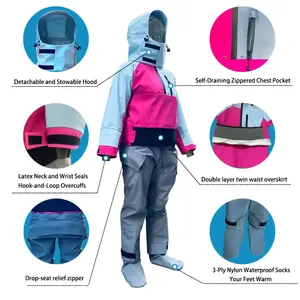 Nuevo Traje de Kayak para Mujer, Traje Seco de Una Pieza, Impermeable y Transpirable, para Kayak, Rafting, Piragüismo, Remo, SUP, <span class=keywords><strong>Surf</strong></span> y Pesca - Product Image 3