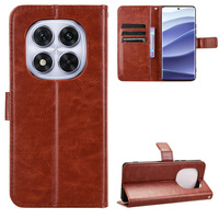 Étui portefeuille en cuir PU motif Crazy Horse, pochette à rabat magnétique avec fentes pour cartes, étui de téléphone en cuir pour Redmi Note 15 Pro Plus