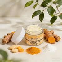 Crème éclaircissante au curcuma, vitamine C et niacinamide - Soulage l'inflammation, atténue les taches brunes, retient l'hydratation, repulpe et illumine la peau