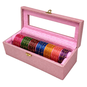 Luxury Bangle Display <b>Box</b>, Flip Lid Design with <b>Bracelet</b> Cushion Roller, Jewelry Storage Case <b>for</b> Ethnic Bangles and Collection - Product Image 1
