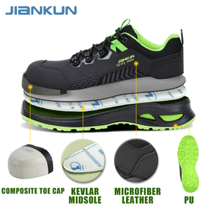 JIANKUN Botas de Trabajo de Seguridad Antideslizantes, Botas Deportivas Transpirables, Antiimpacto, Punta Compuesta, Suela Enchufable de PU ESD - Product Image 6