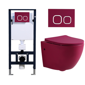 <span class=keywords><strong>WC</strong></span> <span class=keywords><strong>suspendu</strong></span> moderne en céramique sans bride, à fixation murale - Product Image 2