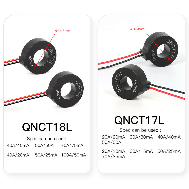 Small AC Current Transformer CT 5A 2.5mA 10A 10mA 20A 20mA 30A 15mA 50A 25mA 100A 50mA 1 2000:1 1000:1 Mini Current Transformer