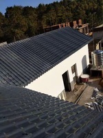 Tejas de Estilo Isleño Impermeables, Resistentes al Viento y al Calor, Tejas de Resina Sintética UPVC para Edificios, Escuelas, Hoteles y Villas