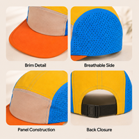 Gorras de Campamento Personalizadas Ajustables de Cinco Paneles de Nailon, Plegables, Sin Estructura, con Orificios Cortados con Láser, Protección Solar, Gorras Deportivas para Correr