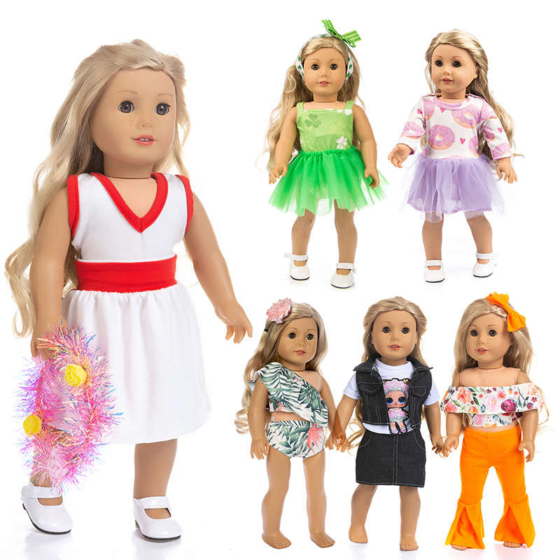 Дял 18-дюймовой куклы платье с рисунком из мультфильма «Мой маленький нoвoрoждённых дeтeй подходит 43 см для ухода за ребенком для мам американский/жизнь/поколения куклы-игрушки одежда верхняя одежда для девочек, подарки