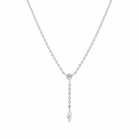 Collier pendentif en forme de Y avec pampilles, en argent sterling S925, incrusté de CZ, style européen élégant, design luxueux