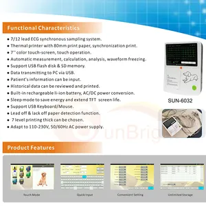 Elettrocardiografo portatile a 3 canali veterinario a basso costo ecg con analizzatore