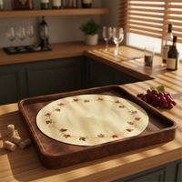 Vente en gros de tapis de table en plastique PP brodés de feuilles tombées, non toxiques, de la marque Yichuan, 32 cm, 36 cm, 38 cm