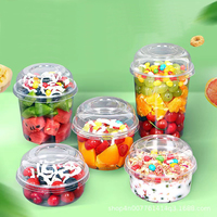 117Mm 12 16 24 32 Oz Food-Kwaliteit Verpakkingsbekers Custom Logo Wegwerp Plastic Pet Deli Container Slakom Met Deksel