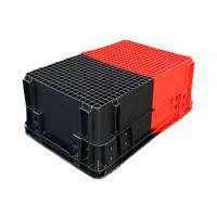 Panier en plastique bicolore empilable de qualité alimentaire, personnalisé, bleu, pour fruits et légumes, durable