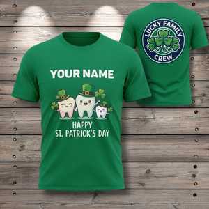 T-shirt dentaire personnalisé pour la Saint-Patrick – Joyeuse Saint-Patrick – Cadeau pour dentiste et hygiéniste - Product Image 1
