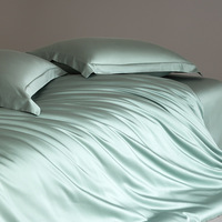 Housse de couette en satin de coton à fibres longues 100S, couleur unie, luxe léger, douce pour la peau, confortable, drap de lit d'hôtel