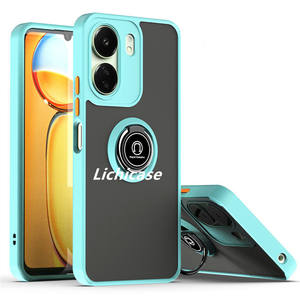 Lichicase magnétique voiture béquille translucide mat antichoc couverture arrière pour Infinix Spark 20 Pro étui à trou précis - Product Image 5