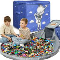 Panier pliable en tissu de grande capacité avec poignées pour la chambre d'enfant, la chambre à coucher, la salle de jeux, boîte de rangement portable pour jouets d'enfants
