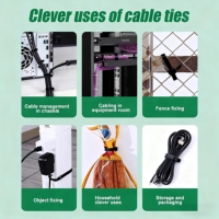 Attaches de câble en nylon de qualité industrielle, attaches en plastique autobloquantes en noir et blanc, solides et durables
