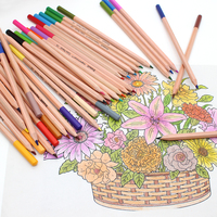 Ensemble de crayons de couleur en bois naturel de taille standard, crayons de couleur imprimés en bois personnalisés, taille complète, 36 crayons