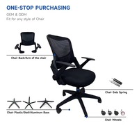 Vente en gros d'accessoires ergonomiques pour chaises de bureau en maille Dossier confortable de siège de visiteur en plastique fabriqué avec confort et style