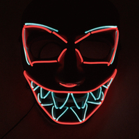 Masque LED lumineux d'Halloween en gros, rechargeable, respirant, écologique, costume de fête, DJ, lumineux, punk, mode, cosplay