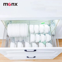 Em Promoção: Cesto Organizador de Talheres Deslizante de Duas Camadas com Fechamento Suave para Armário de Cozinha e Bandeja Coletora de Água