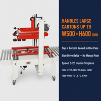 Máquina Selladora de Cajas OEM de Gran Tamaño, 0-20m/min, Caja Cónica W500 H600mm, para Almacenes de Comercio Electrónico, Unidad de Empaquetado para Exportación de Alimentos