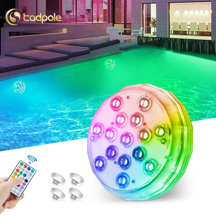 Tedpole Decoration Rgb Night Light 16 Color Wireless Waterproof Led Submersible Light For Swimming Pool Aquarium