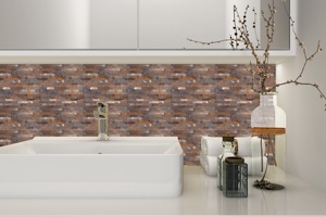 Dễ Dàng Đá Cẩm Thạch Đá Tự Dính 3d Hình Nền Với Brushed Đồng Hỗn Hợp Mosaic PVC Peel Và Stick <span class=keywords><strong>Composite</strong></span> Gạch Backsplash - Product Image 3