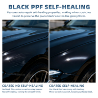 Film de protection de peinture (PPF) satiné noir, noir mat, 1,52*15m, TPU PPF, film de protection de peinture (PPF) satiné noir, film de protection de peinture (PPF) pour voiture, film de protection de peinture (PPF) pour carrosserie complète, film teinté noir givré, auto-cicatrisant