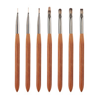 Ensemble professionnel de 8 pinceaux à ongles en bois pour la manucure française, pour les détails fins et le gel polish.