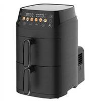 Friteuse à air double panier 2,5L+2,5L, écran tactile numérique, 6-en-1, sans huile, électrique, double tiroir, avec finition MATCH&SYNC