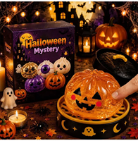 Jouet à presser en forme de citrouille d'Halloween mignon, écologique, anti-stress, boîte surprise, jouet boulette à rebond lent, best-seller