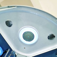 Cabine de douche en verre de luxe pour salle de bain, avec massage, hammam intégré, douche à vapeur, massage des pieds, mur arrière noir