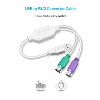 Kabel Adaptor Antarmuka USB ke Keyboard dan Mouse PS2 dengan Konektor