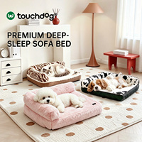 Tempat Tidur Anjing Kucing Mewah Touchdog Model Gua 6D Deep Sleep, Dapat Dicuci, Penutup Dapat Dilepas, Semua Musim, Hangat di Musim Dingin, Ukuran Kecil Besar, Pabrik