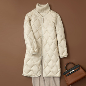 <span class=keywords><strong>Doudoune</strong></span> légère pour femmes <span class=keywords><strong>mi</strong></span>-longueur automne et hiver nouvelle veste coréenne <span class=keywords><strong>longue</strong></span> à col en V doublure intérieure sans col - Product Image 5