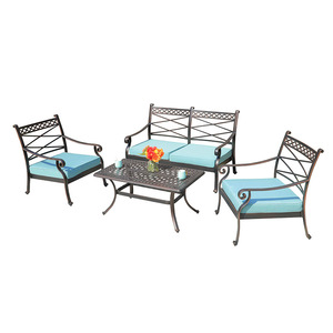 Modern Aluminum Garden <b>Sofa</b> Set With <b>Waterproof</b> Cushions For Courtyard Outdoor Use - Product Image 1