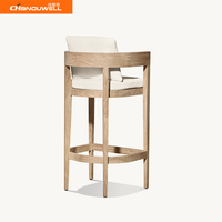 Ensemble de chaises de bar en teck massif de haute qualité, table et chaises de bar modernes, imperméables et durables pour une utilisation en extérieur dans les villas et les hôtels